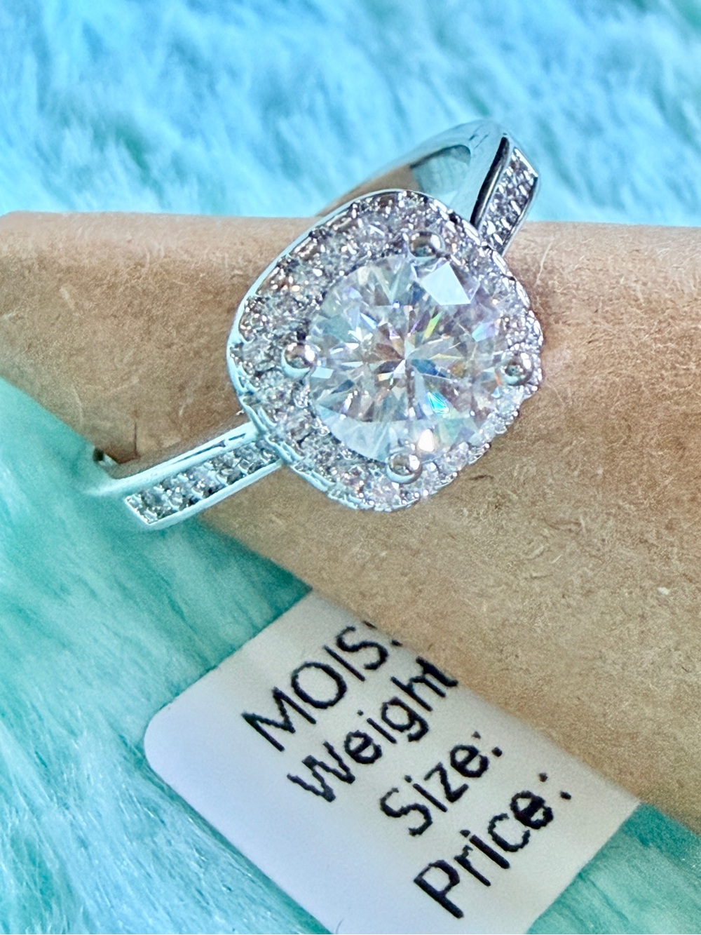 1.0ct Moissanite 925 Sterling Silver Ring Size 9